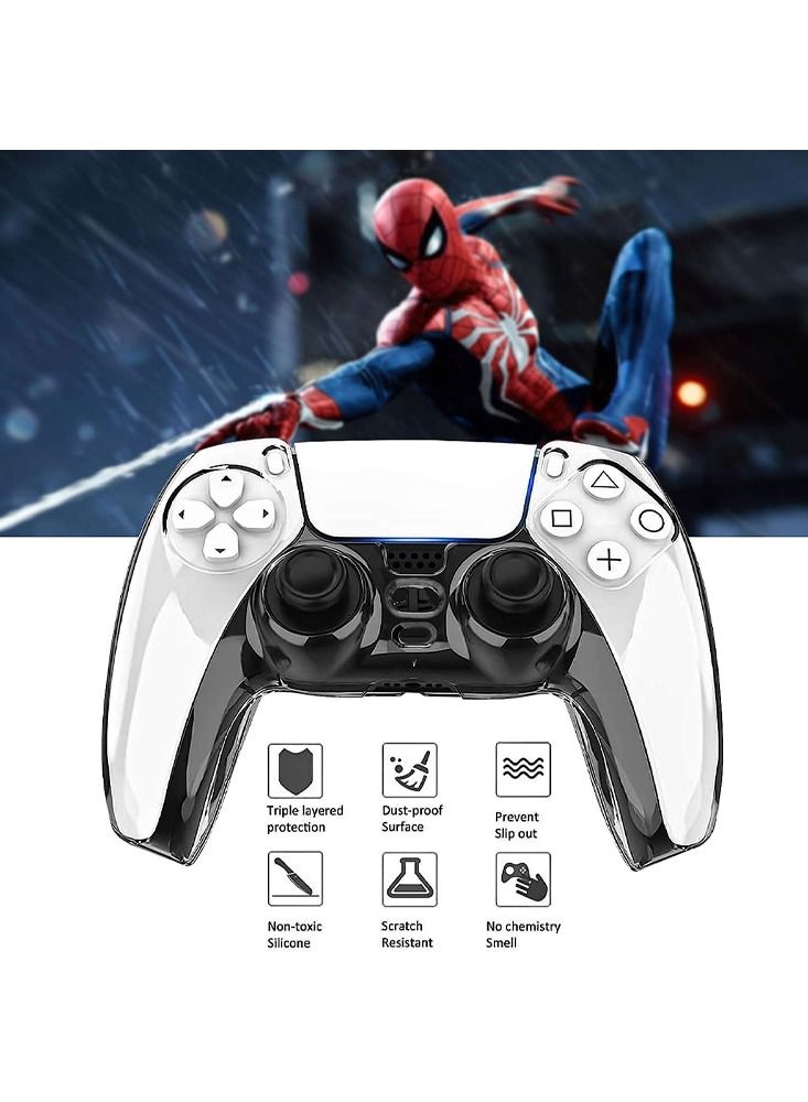Transparent Crystal Protective Case Cover for PS5 Controller,PC Hard Non-Slip No Interference Skin Protector Case Full Protection Cover for PlayStation 5 DualSense Wireless Controller(Clear)  - Image 2