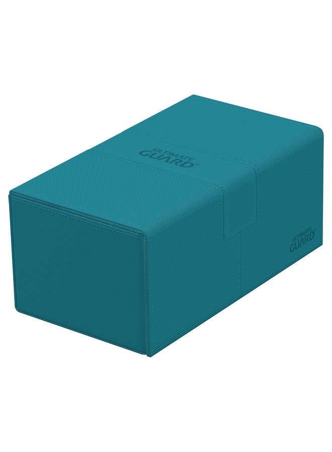 Ultimate Guard Twin Flip'n'Tray 200+, Deck Case for 200 Double-Sleeved TCG Cards + Dice Tray, Petrol, Independent Magnetic Closure & Microfiber Inner Lining - Image 1