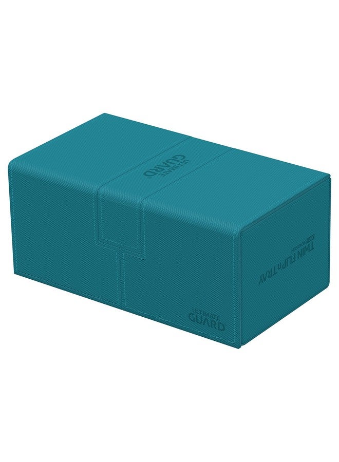 Ultimate Guard Twin Flip'n'Tray 200+, Deck Case for 200 Double-Sleeved TCG Cards + Dice Tray, Petrol, Independent Magnetic Closure & Microfiber Inner Lining - Image 2