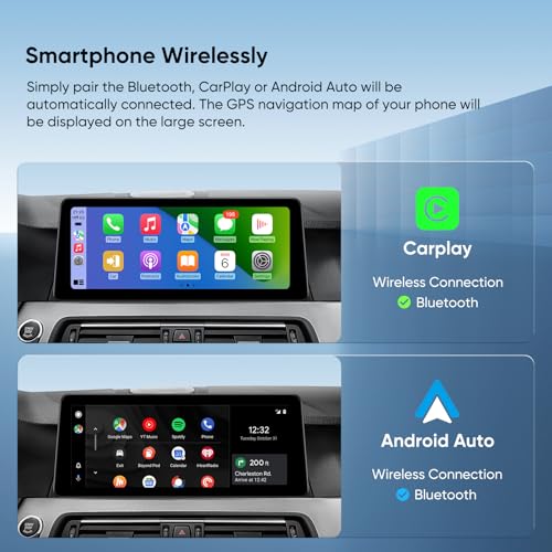 GTRUI 12.3-Inch Car Stereo for BMW 5 Series F10 F11 (2011-2012) CIC System, Wireless CarPlay Android Auto Bluetooth Touch Screen GPS Naviagation Upgrade Factory Radio (CIC-12.3"-Linux) - Image 3