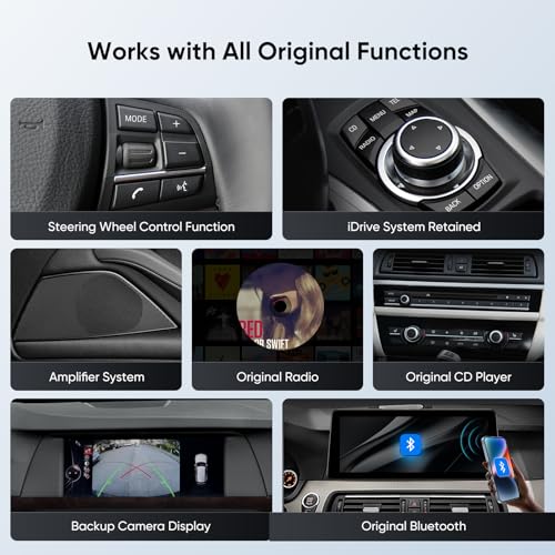 GTRUI 12.3-Inch Car Stereo for BMW 5 Series F10 F11 (2011-2012) CIC System, Wireless CarPlay Android Auto Bluetooth Touch Screen GPS Naviagation Upgrade Factory Radio (CIC-12.3"-Linux) - Image 4