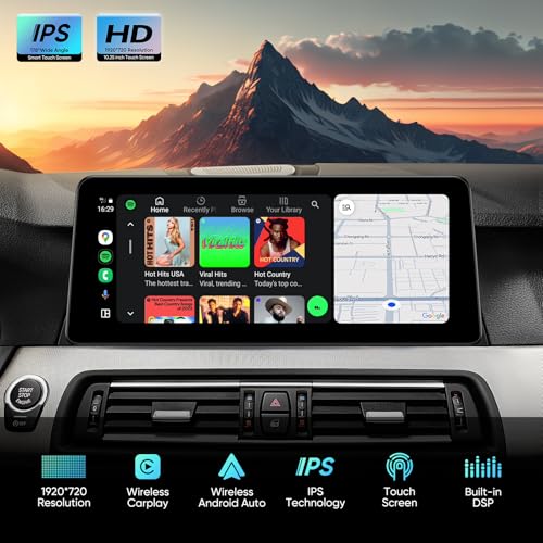 GTRUI 12.3-Inch Car Stereo for BMW 5 Series F10 F11 (2011-2012) CIC System, Wireless CarPlay Android Auto Bluetooth Touch Screen GPS Naviagation Upgrade Factory Radio (CIC-12.3"-Linux) - Image 2