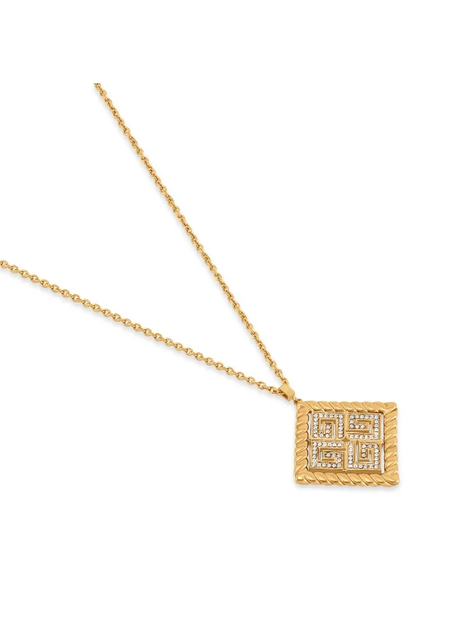 غاي لاروش Cecile Gold-Plated Big Necklace with Twisted Wire and Crystals