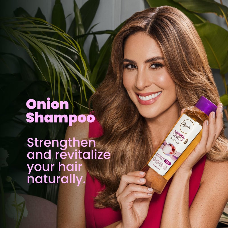 ANYELUZ Onion Shampoo, Cleanses and Reduces Oiliness, Provides Shine and Ideal for all Hair Types, Contains Natural Extracts, Salt and Paraben Free - Image 2