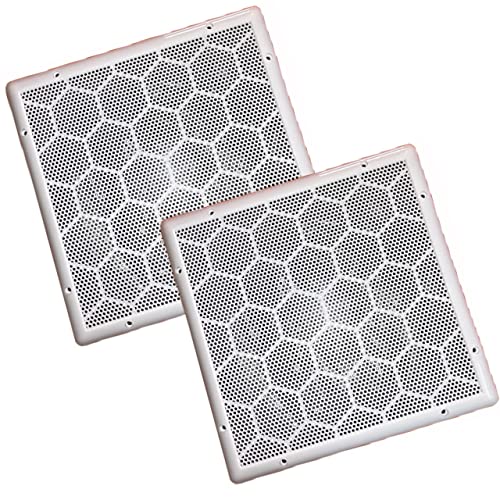 MEI White Square Exhaust Fan/Chimney Covers Vent Pipe Cover Mosquito Net Dust Controller (12 Inch, 2) - Image 1