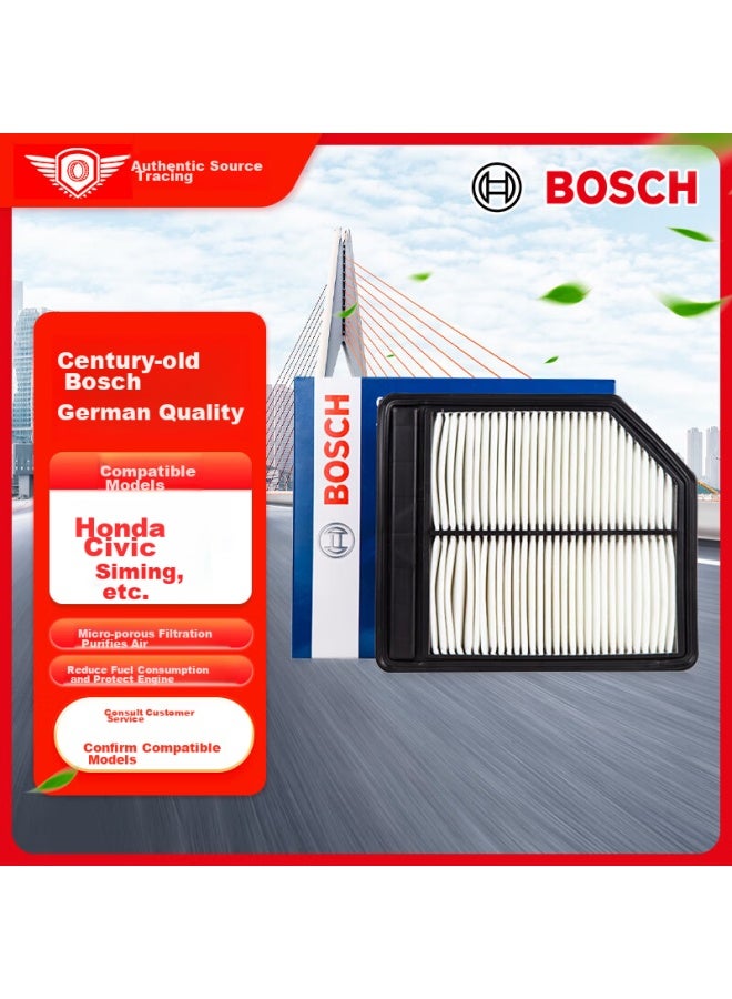 Bosch Air Filter Element, Air Cleaner, Air Filter 2322, Compatible With Honda Civic 2006-2011 Models/honda City - Image 1