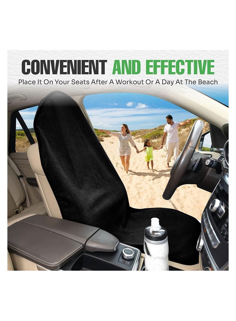 Waterproof Sweat Towel Car Seat Cover for Post Gym Workout, Running, Swimming, Beach and Hiking, Universal Fit Anti-Slip Bucket Seat Protector for Cars, SUVs and Trucks, Machine Washable - Image 3