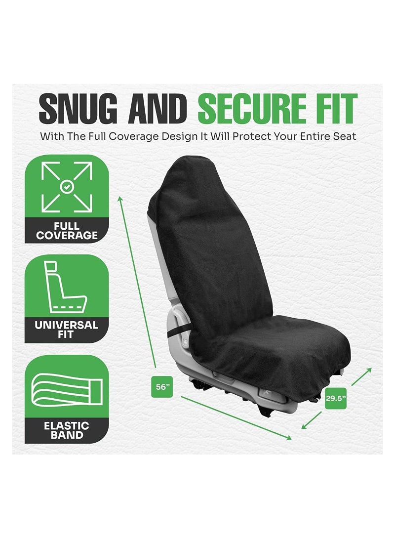 Waterproof Sweat Towel Car Seat Cover for Post Gym Workout, Running, Swimming, Beach and Hiking, Universal Fit Anti-Slip Bucket Seat Protector for Cars, SUVs and Trucks, Machine Washable - Image 4