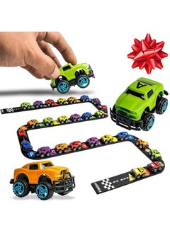 Skoolzy 26 Cars Abc Alphabet Learning Toys With 15 Piece Felt Track, Manipulatives For Preschoolers, Educational Toys, Car Toys For Kids, Sensory Activities For Toddlers, Classroom Must Haves  - Image 1