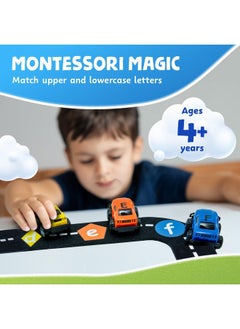 Skoolzy 26 Cars Abc Alphabet Learning Toys With 15 Piece Felt Track, Manipulatives For Preschoolers, Educational Toys, Car Toys For Kids, Sensory Activities For Toddlers, Classroom Must Haves  - Image 4