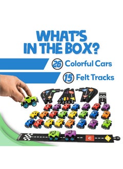 Skoolzy 26 Cars Abc Alphabet Learning Toys With 15 Piece Felt Track, Manipulatives For Preschoolers, Educational Toys, Car Toys For Kids, Sensory Activities For Toddlers, Classroom Must Haves  - Image 5