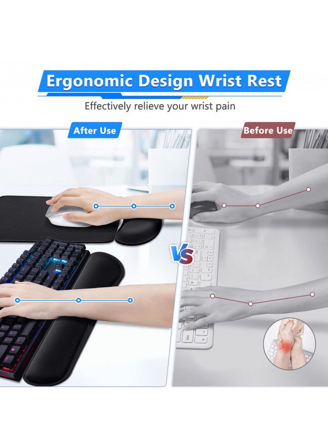 Gimars 3Pcs Memory Foam Keyboard Wrist Rest, Mouse Pad Wrist Support for Easy Typing Pain Relief, Ergonomic, Comfortable Keyboard Mouse Pad Set for Computer, Laptop, Home & Office - Image 3