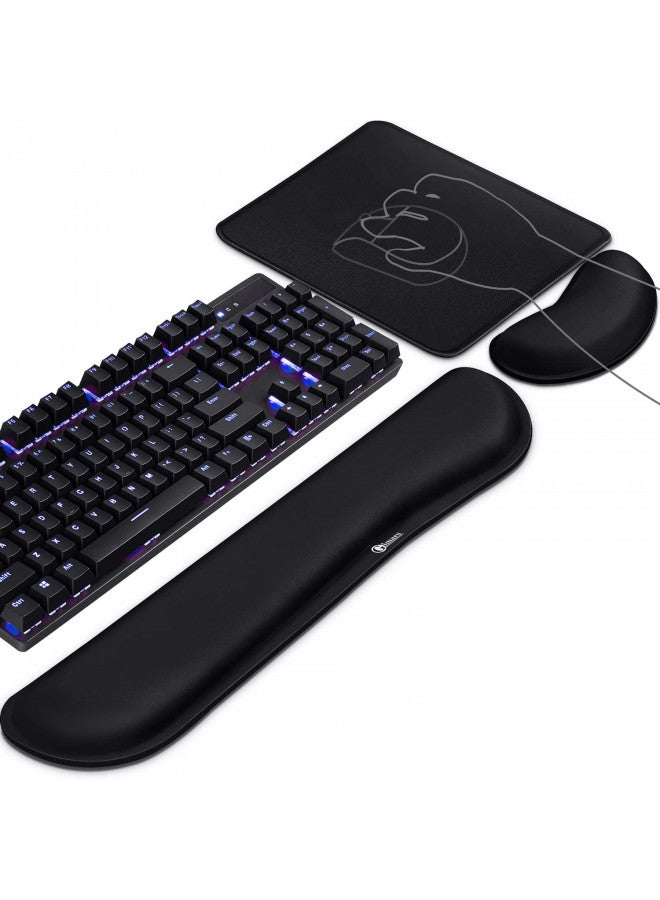 Gimars 3Pcs Memory Foam Keyboard Wrist Rest, Mouse Pad Wrist Support for Easy Typing Pain Relief, Ergonomic, Comfortable Keyboard Mouse Pad Set for Computer, Laptop, Home & Office - Image 1
