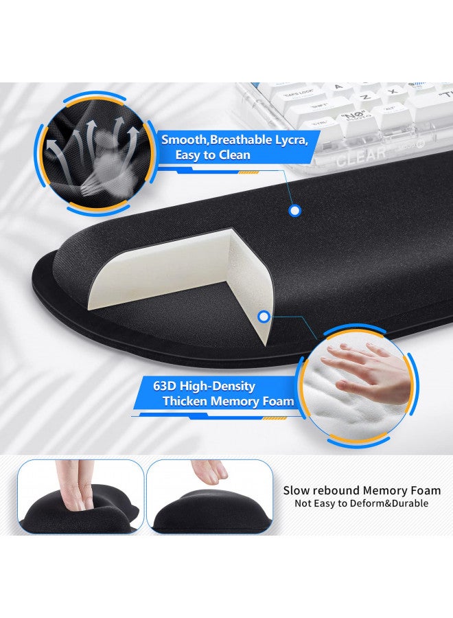 Gimars 3Pcs Memory Foam Keyboard Wrist Rest, Mouse Pad Wrist Support for Easy Typing Pain Relief, Ergonomic, Comfortable Keyboard Mouse Pad Set for Computer, Laptop, Home & Office - Image 2