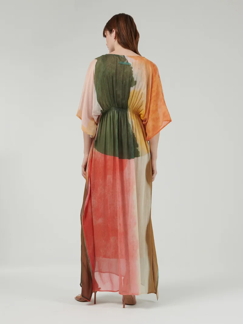 leem Aquarelle Printed Kaftan