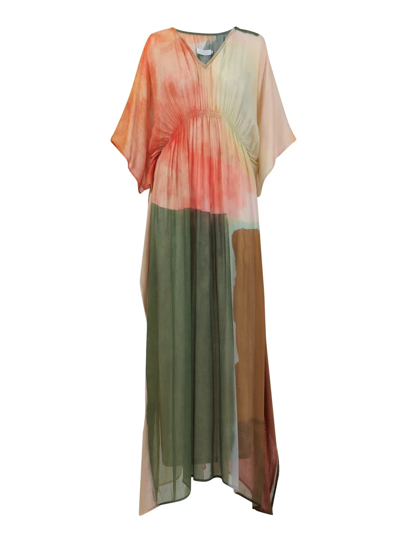 leem Aquarelle Printed Kaftan