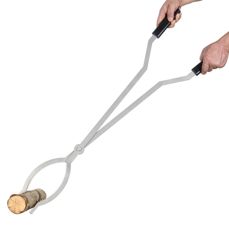 40 Fire Tongs Firewood Grabbers Stainless Steel Large Fire Pit Tool Indoor Fireplace Outdoor Bonfire Campfire Backyard Deck Camping Log Grabbers Tool