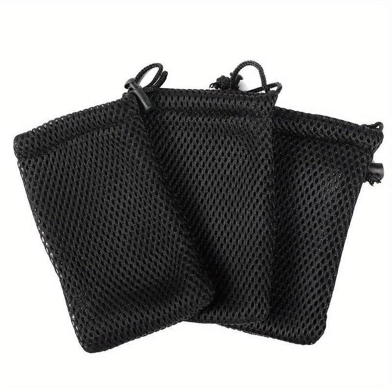 3pcs Multi Purpose Nylon Mesh Drawstring Travel Pouch for Electronics - Image 1