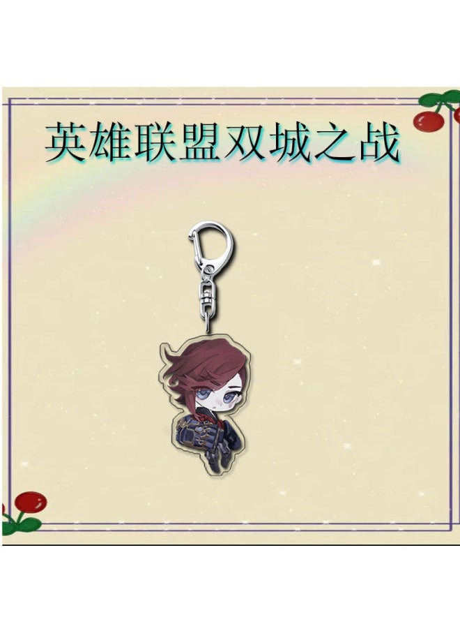 Generic - Arcane Anime Keychain Women League of Legends Acrylic Key Chain Man Funny Key Ring Pendant Ornament Accessories Friend Gift-Color:3 - Image 1