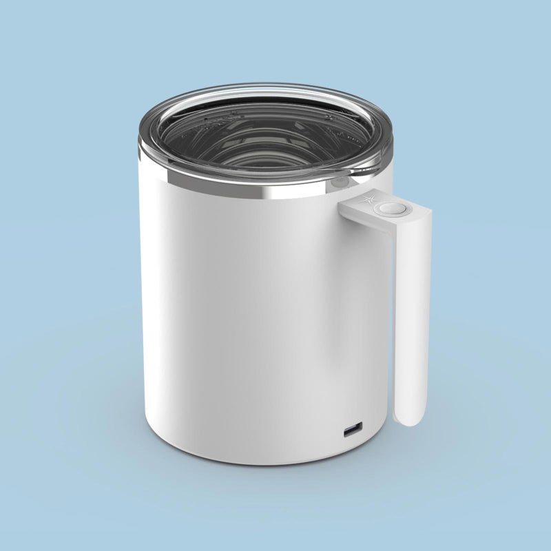 FOXNSK Self Stirring Mug, Self Stirring Coffee Mug Magnetic Stirring Mug Electric Magnetic Stirring Coffee Mug Rechargeable Self Stirring Mug Suitable for Coffee/Milk/Protein Powder (White) - Image 1