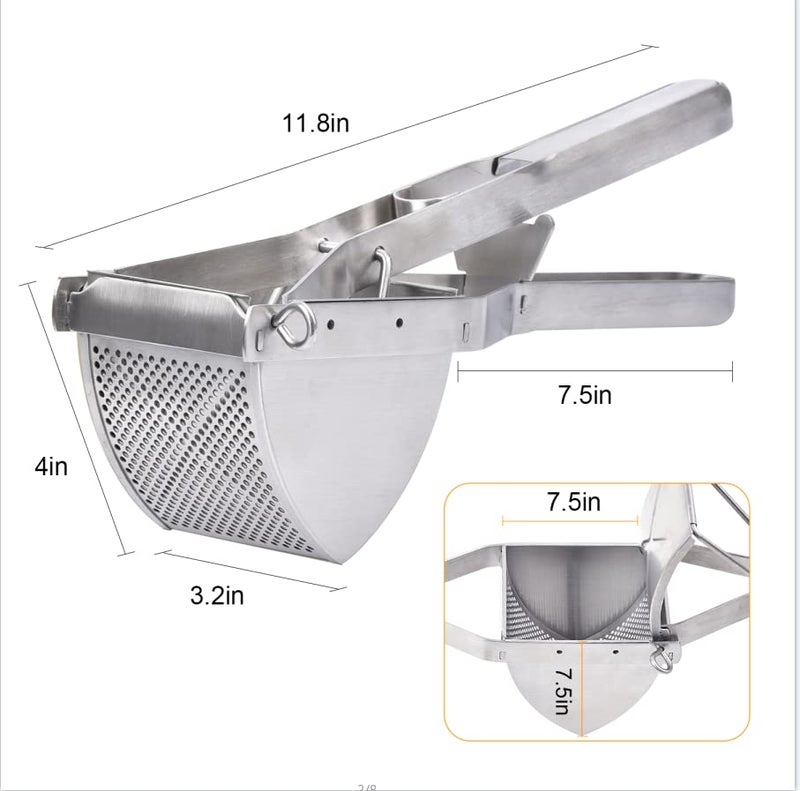 CUGLB Potato Ricer, CUGLB Stainless Steel Professional Ricer for Mashed Vegetables and Kitchen Tool, Mash Potato Masher for Creamy Mashed Vegetables - Image 3