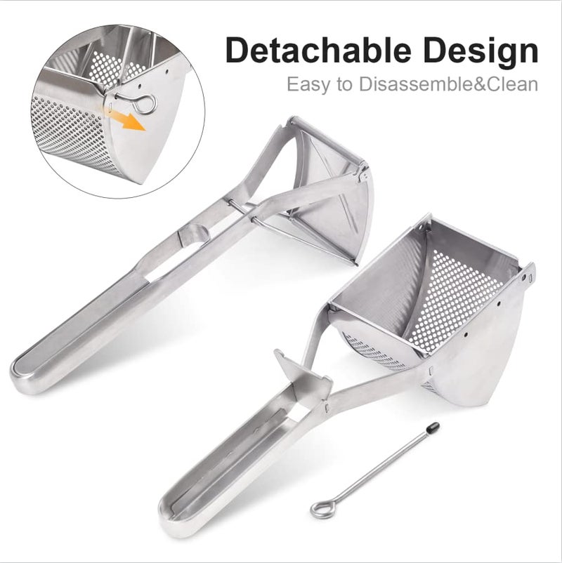 CUGLB Potato Ricer, CUGLB Stainless Steel Professional Ricer for Mashed Vegetables and Kitchen Tool, Mash Potato Masher for Creamy Mashed Vegetables - Image 5