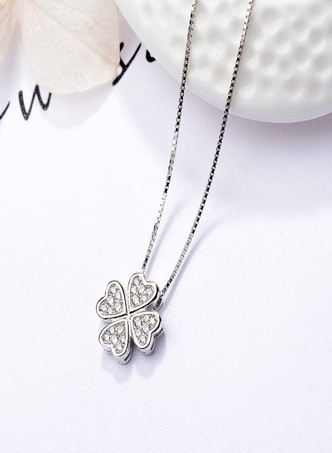 Vientiq Silver-Plated Heart Magnetic CubiC Zirconia Pendant Necklace - Image 4