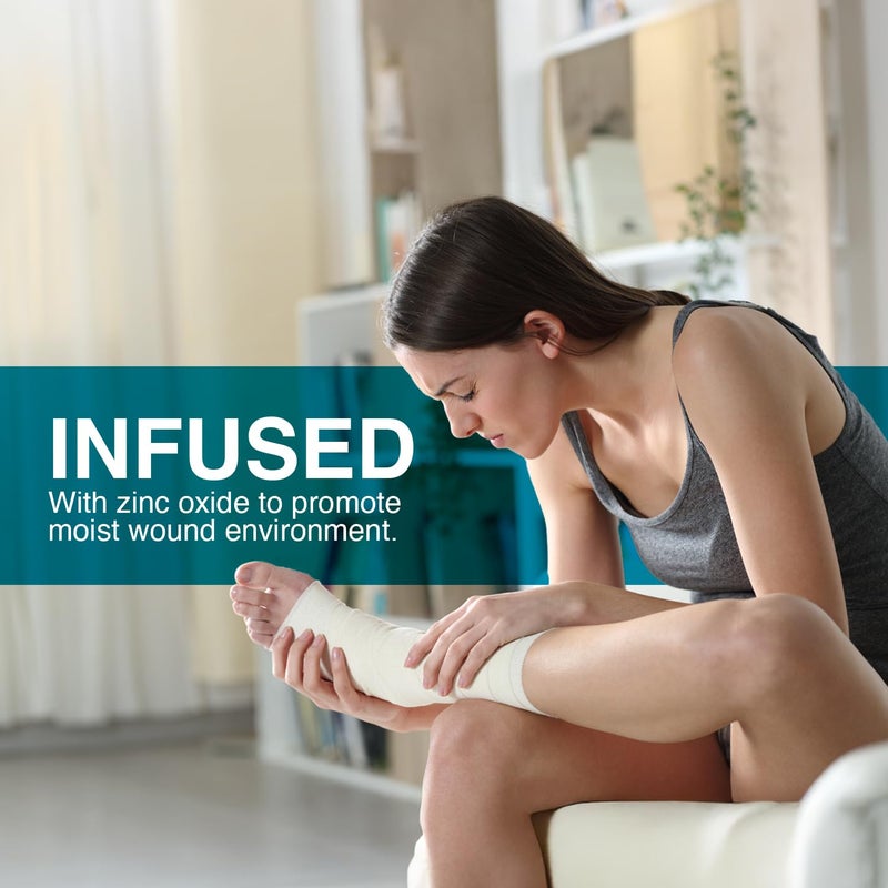 Dynarex 3453 Unna Boot Bandage, Individually Packaged, Provides Customized Compression, With Zinc Oxide, Soft Cast, 3" x 10 Yard, Pack of 12 - Image 3