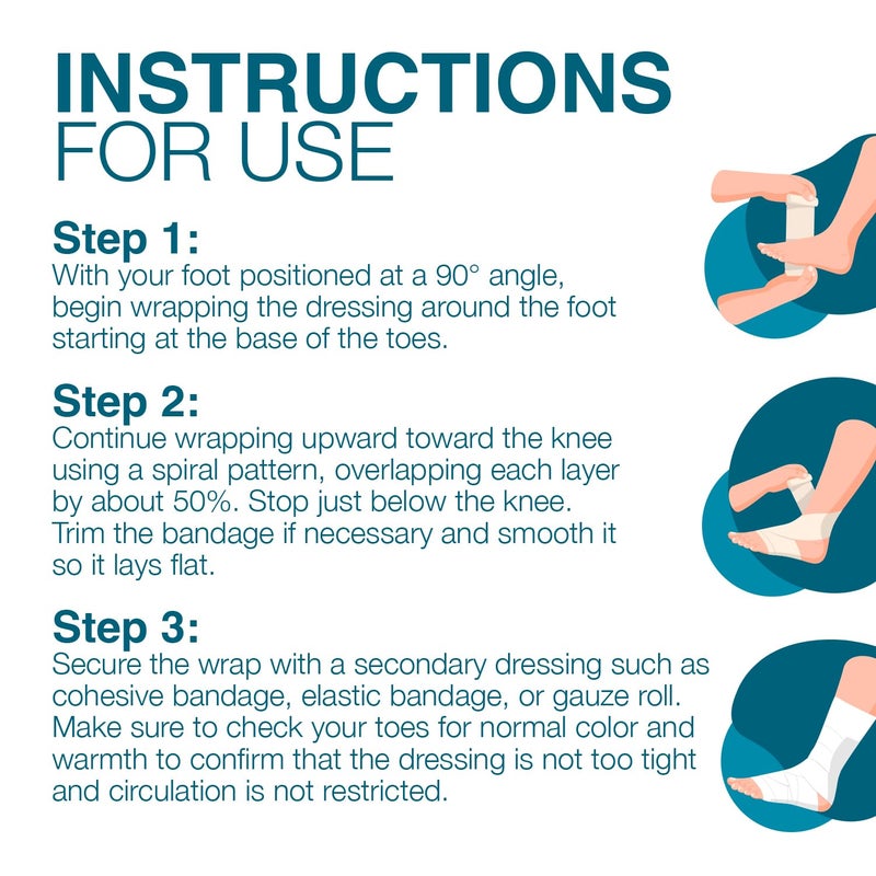 Dynarex 3453 Unna Boot Bandage, Individually Packaged, Provides Customized Compression, With Zinc Oxide, Soft Cast, 3" x 10 Yard, Pack of 12 - Image 5