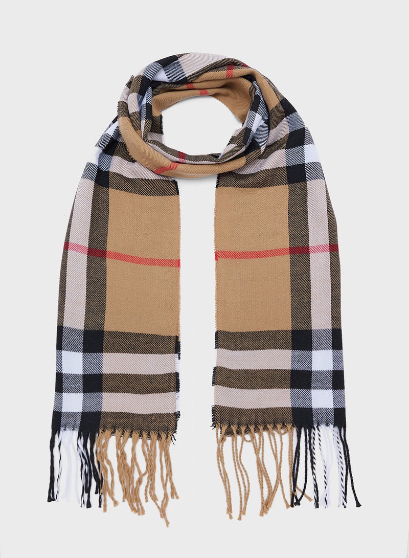 سفنتي فايف وشاح بطبعة مربعات - Image 1