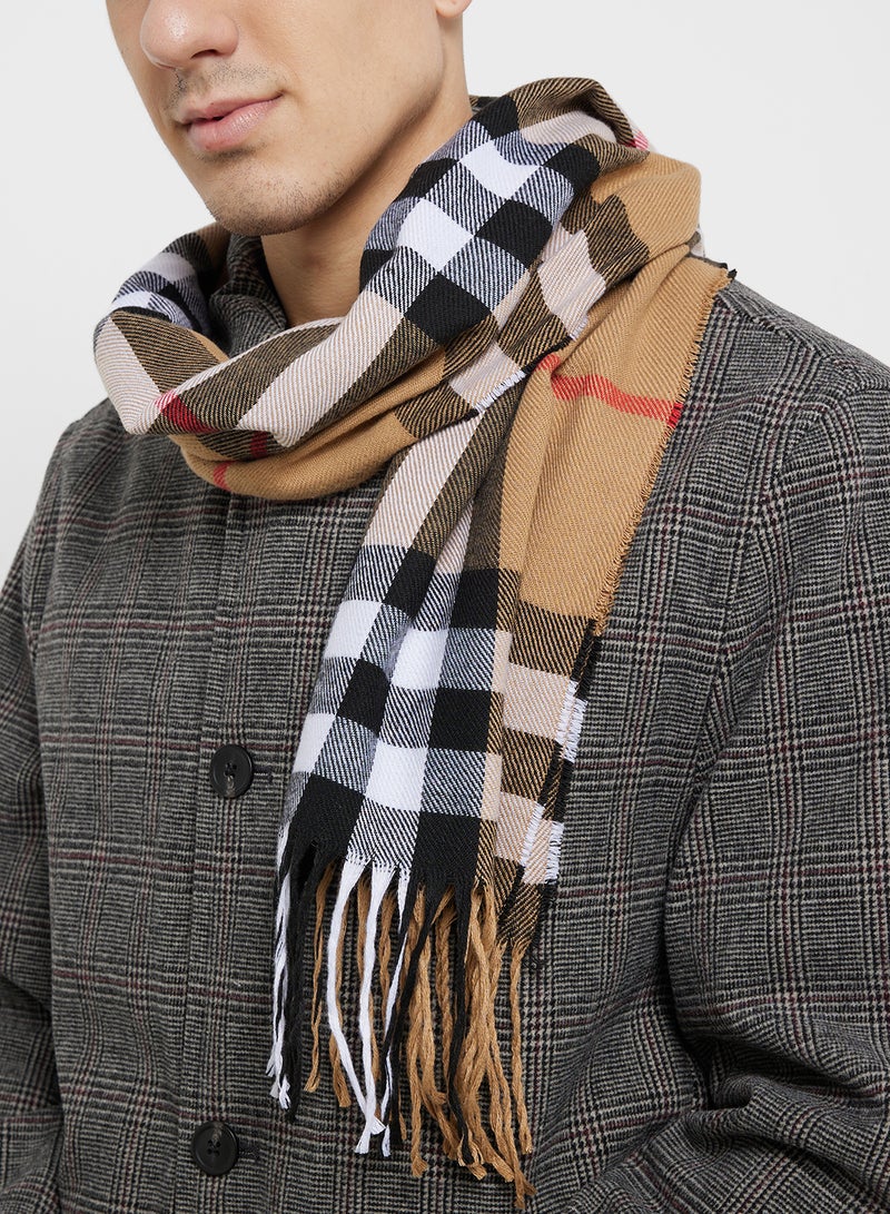 سفنتي فايف وشاح بطبعة مربعات - Image 3