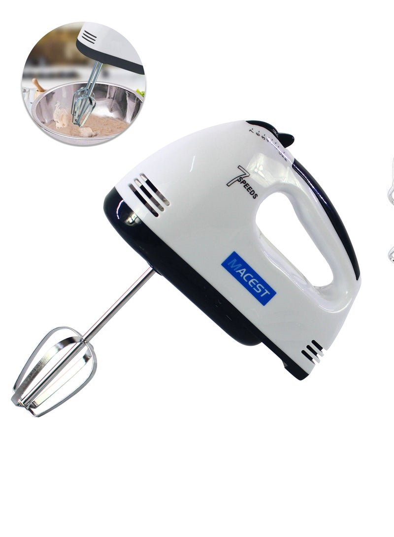 مايست MACEST خلاط يدوي كهربائي 7 سرعات | لخبز الطعام ، 4 ملحقات فولاذية مطلية بالكروم لسهولة الخفق بالكريمة والبسكويت - Image 1