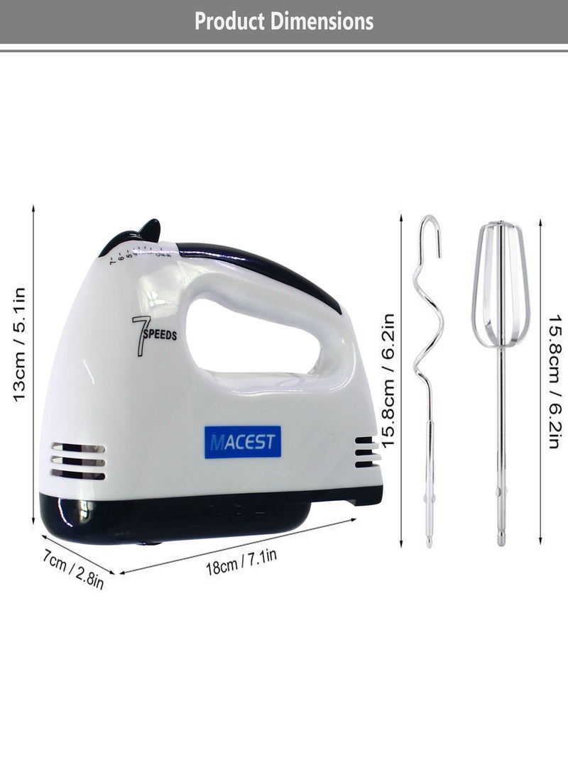 مايست MACEST خلاط يدوي كهربائي 7 سرعات | لخبز الطعام ، 4 ملحقات فولاذية مطلية بالكروم لسهولة الخفق بالكريمة والبسكويت - Image 3