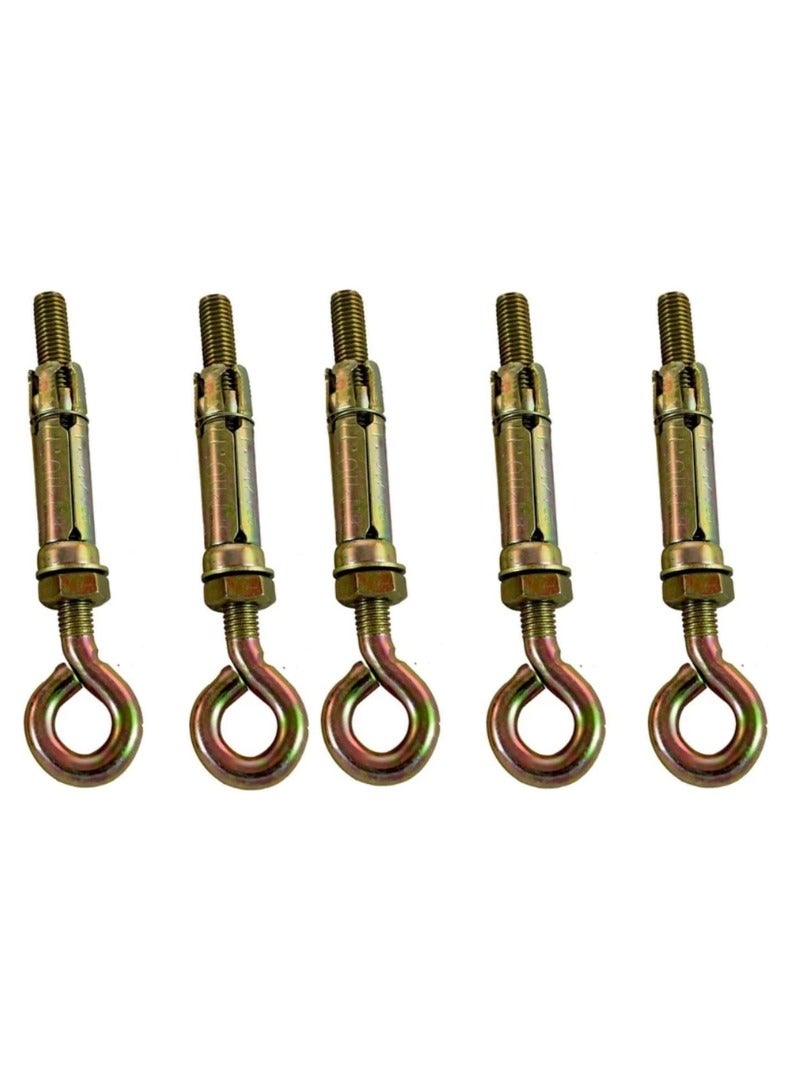 KNP KNP 10 MM High Strength Metal Anchor Bolt- Pack of 5 (Closed Hook) is designed for secure and heavy-duty fastening in concrete, brick, and masonry applications.