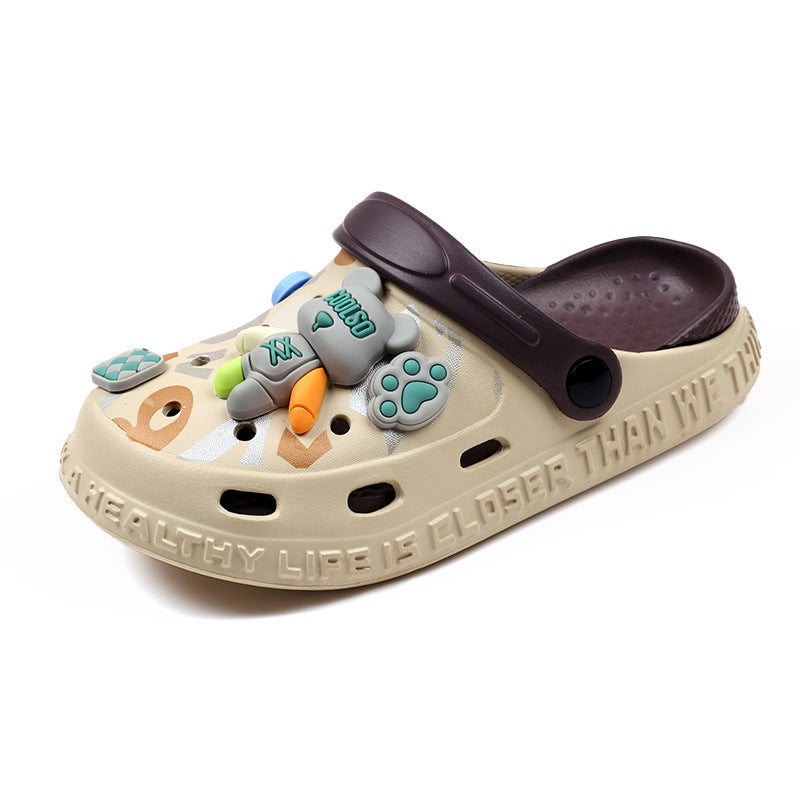 Children'S Cave Shoes Summer Non-Slip Children'S Cartoon Bear Home Large Children'S Soft Sole Boys Sandals Indoor Slippers - Image 1