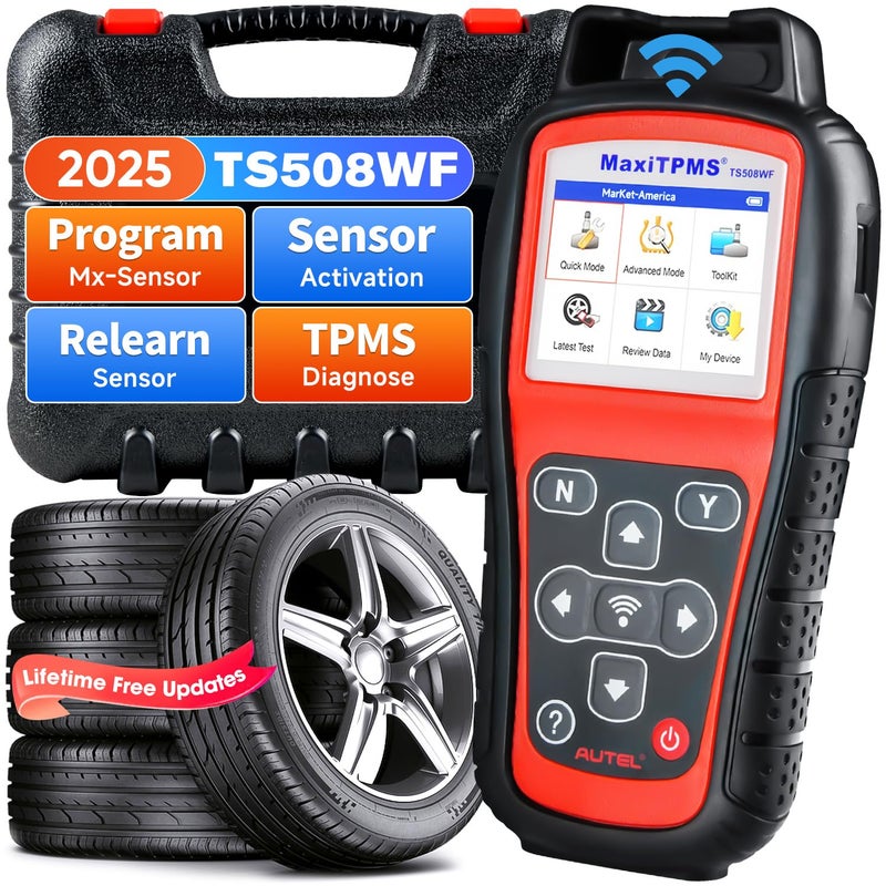 Autel MaxiTPMS TS508WF TPMS Programming Relearn Tool 2025 WiFi Ver of TS601 TS508 TS501 Pro TS408S Activate Relearn All Sensor Program MXSensor 315433MHz TPMS ResetDiagnosis Read Clear DTCs