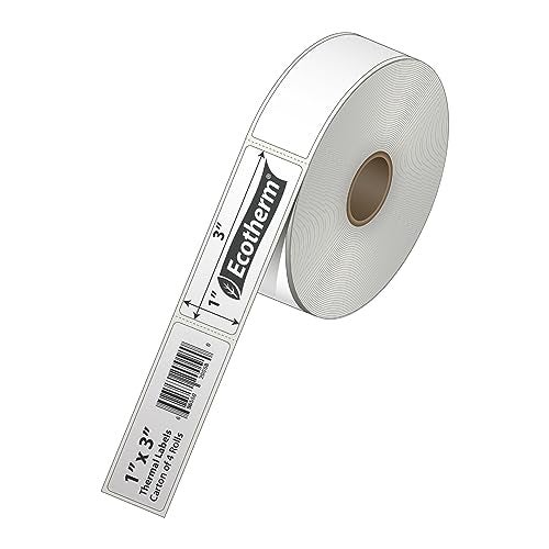 Ecotherm 2.25" x .75" Thermal Labels | 4 Rolls | 7120 Labels | fits Zebra, Munbyn, Rollo, Godex, Arkscan, iDPRT, Offnova Thermal Label Printers and More | Blank White Adhesive Stickers by Ecotherm - Image 2