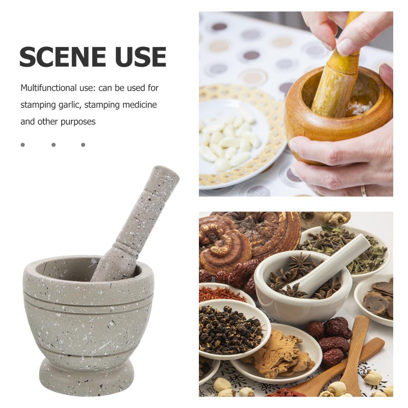 Compact Plastic Mortar and Pestle Set for Garlic Spice Crushing - Image 4