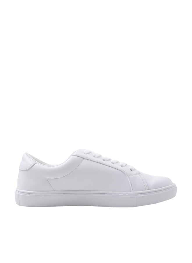 FEVERSOLE Women's Featured PU Leather Colorful Lace Up Sneaker White Size 9 M US - Image 1