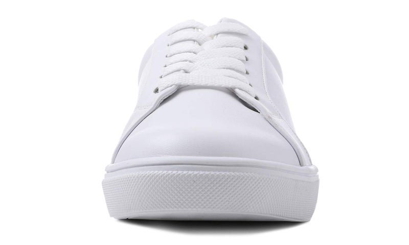 FEVERSOLE Women's Featured PU Leather Colorful Lace Up Sneaker White Size 9 M US - Image 4