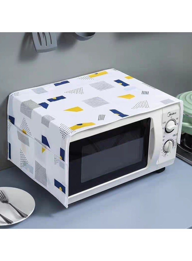 Microwave Oven Dustproof Cover With Storage Compartment Blue  - Image 1
