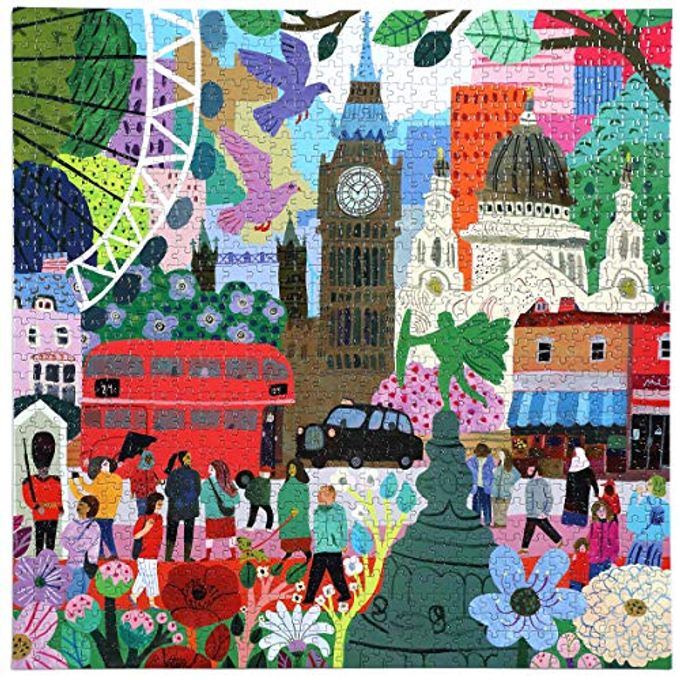 eeboo : Piece and Love London Life 1000 Piece Square Adult Jigsaw Puzzle, Puzzle for Adults and Families, Glossy, Sturdy Pieces and Minimal Puzzle Dust - Image 2