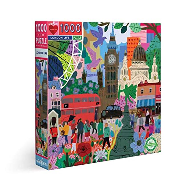 eeboo : Piece and Love London Life 1000 Piece Square Adult Jigsaw Puzzle, Puzzle for Adults and Families, Glossy, Sturdy Pieces and Minimal Puzzle Dust - Image 4