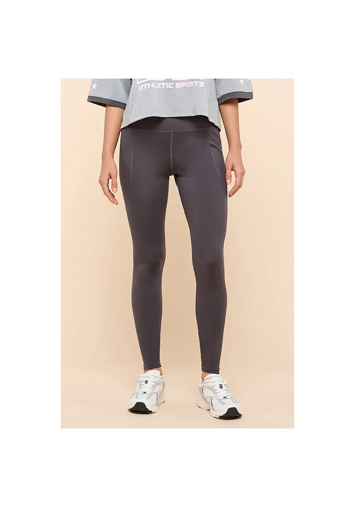 R&b Solid Active Leggings With Elastic Waist