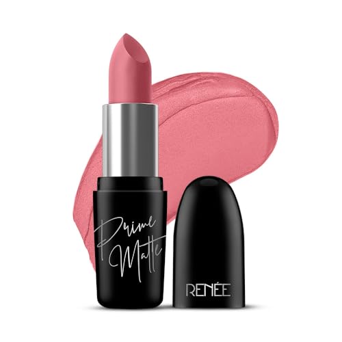 RENEE Prime Matte Lipstick Hazelnut Nude Lightweight LongLasting Formula Creamy Matte Finish One Swipe Application NonDrying Vitamin E Infused 45Gm - Image 1