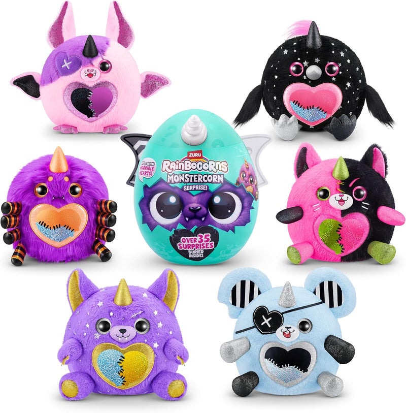 Rainbocorns Monstercorn Surprise Raven - Unboxing Soft Toy with 35 Surprises and Wearable Accessories - Image 4