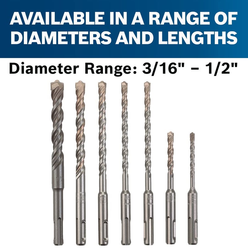 BOSCH BOSCH HCK001 7 Piece Carbide-Tipped SDS-Plus Rotary Hammer Drill Bit Set with Storage Case  - Image 5
