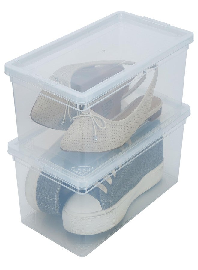 Simplify Storage Bins with Lids | Dimensions: 13.23"x 7.5"x 4.5" |6 Pack| Stackable | Nestable Bins | Great for Clothing | Books | Household Items | Shoes | Home Organization | Clear. - Image 5