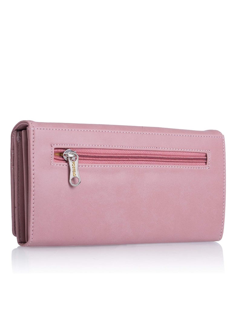 Fostelo Women's Satin Versatile Two Fold Wallet (Light Pink)  - Image 3