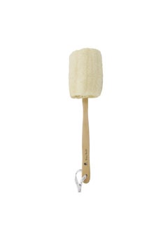 Bleu Bath (1 Pack) Exfoliating Loofah Back Brush In 100% Natural And Organic Luffa Loofa With Long Wooden Handle Fixed Scrubber Brush For Men And Women Or Even Sensitive Skin  - Image 1